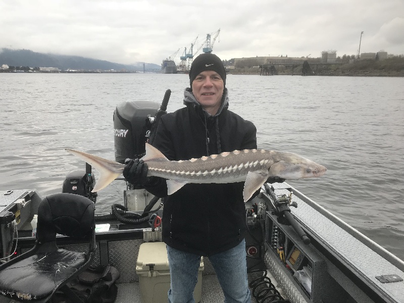 My Dad's First White Sturgeon near Country Haven Mobile Home Park